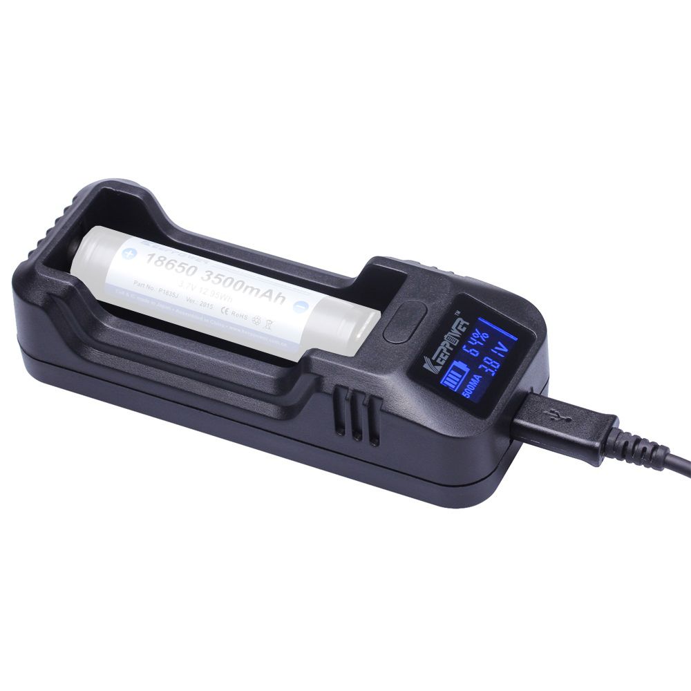 KeepPower LCD akkutöltő Li-ion 14500 / 16340 / CR123 / 18650 / 26650 cellákhoz termék fő termékképe